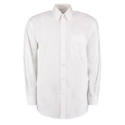 Kustom Kit Herr Corporate Långärmad Oxford Skjorta 13,5in Vit White 13.5in