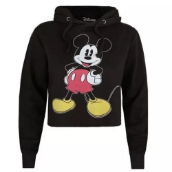 Disney Klassisk Mickey Mouse Crop Hoodie S Svart för dam/dam Black S