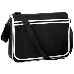 Bagbase Retro Justerbar Messenger Bag (12 liter) One Size Bla Black/White One Size