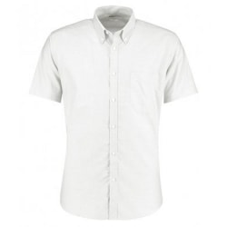 Kustom Kit Herr Slim Fit Kortärmad Oxford Skjorta 14 Vit White 14