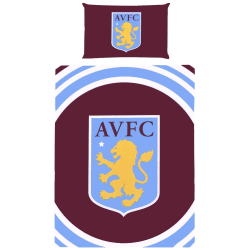 Aston Villa FC Crest Cover Set Double Claret Röd/Himmelsblå Claret Red/Sky Blue/White Double