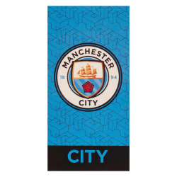Manchester City FC Crest Strandhandduk 140cm x 70cm Blå/Vit/Bl Blue/White/Black 140cm x 70cm