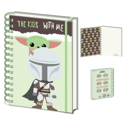 Star Wars: The Mandalorian A5 Wirebound Notebook One Size Grön Green/White/Brown One Size
