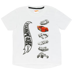 Hot Wheels Boys Stacked Cars T-Shirt 6-7 år Hvid White 6-7 Years