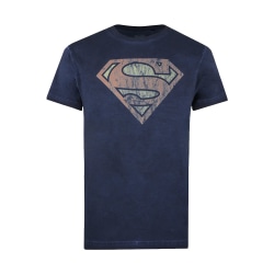 Superman Mens Vintage Acid Wash T-shirt M Marinblå Navy M