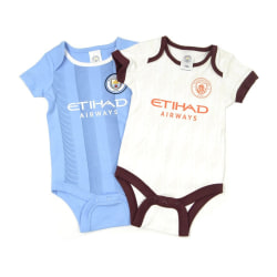Manchester City FC Baby hemma- och bortadress Bodysuit (paket med 2) 0- Sky Blue/White/Claret Red 0-3 Months