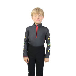 Little Knight Boys Tractor Collection Thermal Top 7-8 Years Cha Charcoal Grey/Red 7-8 Years
