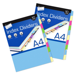 Just Stationery 10 A4-pappersindexavdelare Papper One Size Multi Multicoloured One Size