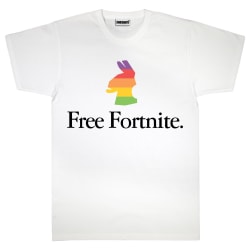 Fortnite Regnbågslama T-shirt för män XL Vit White XL