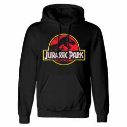 Jurassic Park Unisex Adult Classic Logo Hoodie S Svart/Röd Black/Red S