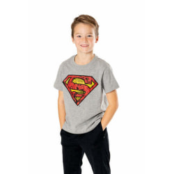 Superman barn/barn logotyp T-shirt M Grå/röd Grey/Red M