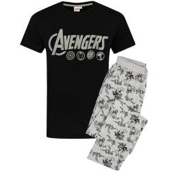 The Avengers Mens Logo Pyjamas Set XXL Svart/Grå Black/Grey XXL