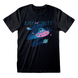 Rick And Morty Unisex Vuxen Outer Space T-shirt XXL Svart Black XXL