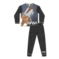 NASA Boys Rymdskepp Långärmad Pyjamas 9-10 Years Charcoal Charcoal 9-10 Years