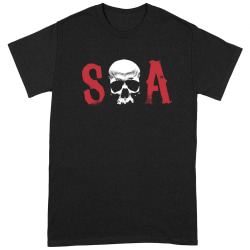 Sons Of Anarchy Unisex Vuxen SA Skull T-shirt L Svart/Röd Black/Red L