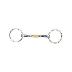 Shires Sweet Iron Roller Horse Lös Ring Snaffle Bit 5.5in Blu Blue 5.5in