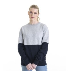 AWDis Unisex Color Block Sweatshirt XS Heather Grey/French Nav Heather Grey/French Navy XS