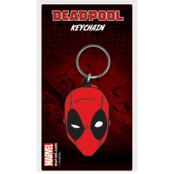 Deadpool Face Keyring One Size Röd/Svart Red/Black One Size