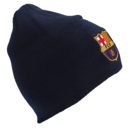 FC Barcelona officiella Core Winter Football Crest Beanie Hat One Navy One Size