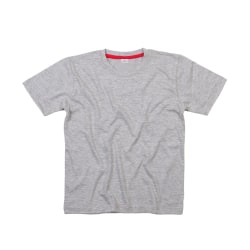 Babybugz barn/barn Heather Melange Supersoft T-shirt 2-3 Y Heather Grey/Red 2-3 Years