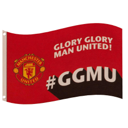 Manchester United FC Glory Glory Man United Slogan Flagga One Siz Red/Black One Size