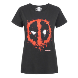 Marvel Dam/Ladies Deadpool Splat Mask T-shirt med logotyp X-Large B Black X-Large