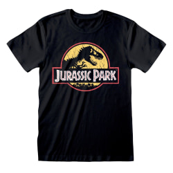 Jurassic Park Dam/Dam Klassisk Distressed Logotyp Pojkvän T Black XXL