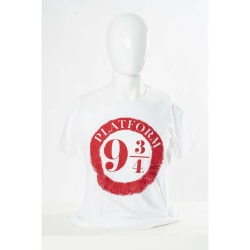 Harry Potter Unisex vuxenplattform 9 3/4 T-shirt L Vit/Röd White/Red L