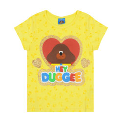 Hey Duggee Girls Glitter Heart T-Shirt 12-18 månader Gul/Röd/ Yellow/Red/Brown 12-18 Months