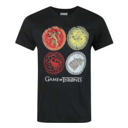 Game Of Thrones Official Mens House Crests T-Shirt S Svart Black S