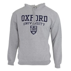 Herr Oxford University Print Hooded Sweatshirt Jumper/hoodie till Grey L - 42inch - 44inch