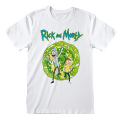 Rick And Morty Mens Portal T-Shirt XL Vit White XL