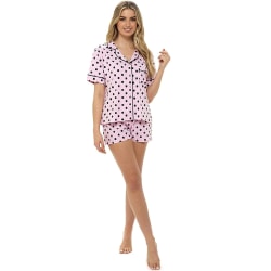 Foxbury, dam/dam, kort pyjamas med prickiga knappar 16 Pink 16-18
