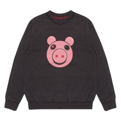 Piggy Boys Face Sweatshirt 7-8 år Charcoal Charcoal 7-8 Years