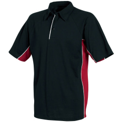 Tombo Teamsport Herr Pique Sports Polo Shirt S Svart/Röd/Vit Black/Red/White Piping S