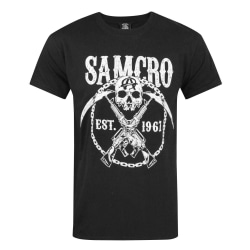 Sons Of Anarchy Mens Cross Guns T-shirt M Svart Black M