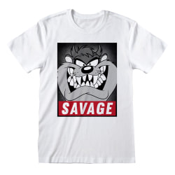 Looney Tunes Dam/Dam Savage Taz T-shirt med lös passform S Vit White S