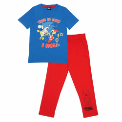 Sonic The Hedgehog Boys This Is How I Roll Pyjamas Set 9-10 Year Red/Blue 9-10 Years