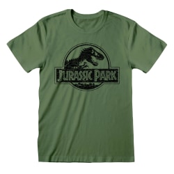 Jurassic Park Herr Klassisk Logotyp T-shirt S Khaki Khaki S