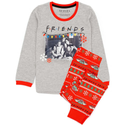 Friends Girls Christmas Pyjamas Set 9-10 Years Grå/Röd Grey/Red 9-10 Years