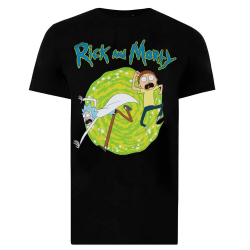 Rick And Morty Mens Portal T-Shirt S Svart Black S