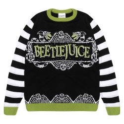 Beetlejuice Dam/Dam Logo Stickad Sweatshirt XS Svart/Vit Black/White/Green XS