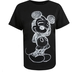 Disney Dam/Dam Blyg Musse Pigg T-shirt L Svart/Vit Black/White L
