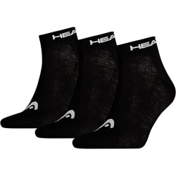Head Herr Quarter Socks (Pack med 3) 9 UK-11 UK Svart/Vit Black/White 9 UK-11 UK