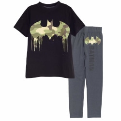 DC Comics Dam/Dam Batman Logo Loose Fit Pyjamas Set M Blac Black/Charcoal M