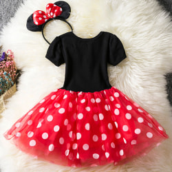 Girls Minnie pettiskirt - prinsessfödelsedagsfestklänning - Flick red 110cm