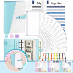 Notebook Cash Budget Pärm Pengar Spara Plånbok Planner Kuvert blue