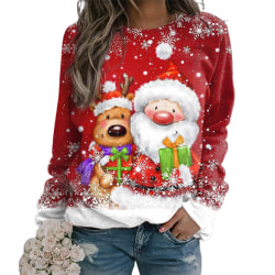 Merry Christmas Shirt Women 2022 Crewneck Rolig Snowman Gift B 2XL