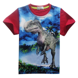 Dinosaur Print Kids Pojkar 3D T-shirt kortärmad Casual Top Present red 150cm