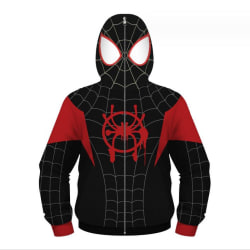 Spiderman Into the Spider Verse Miles Morales Cosplay hoodie för barn D L